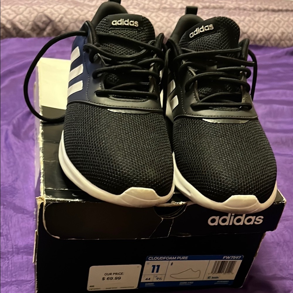 Adidas Black and White Athletic Shoes